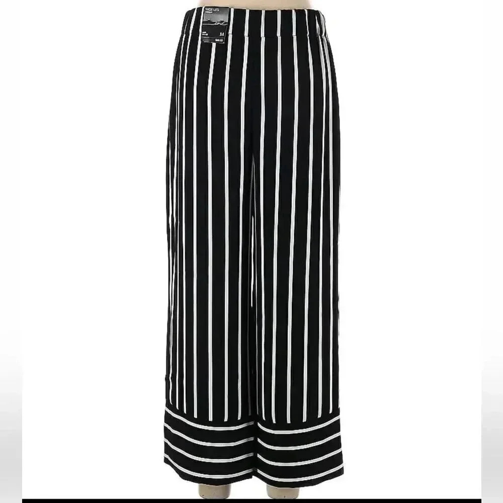 NWT- INC International Concepts Black and White Striped Pants